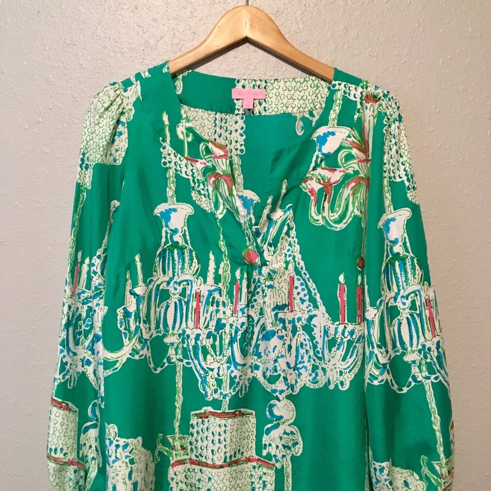 Lilly Pulitzer Swingers Silk Top Size M HTF RARE
